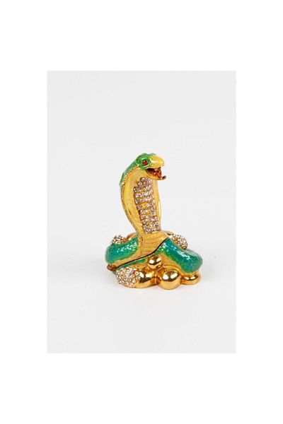 Dünyadan Hediyeler Cutie de bijuterii din piatră King Cobra verde