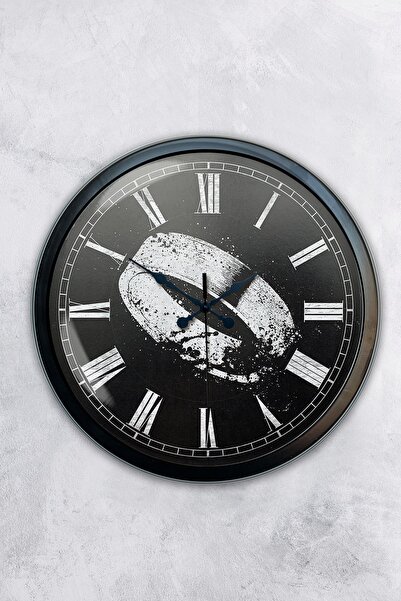 Platin Saat هدية ساعة حائط بحلقة معدنية سوداء مقاس 40 سم