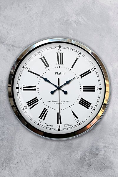 Genel Markalar 40 Cm Krom Metal Roma Rakamlı Duvar Saati