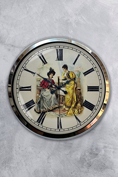 Kasva Concept هدية ساعة حائط حنين معدنية من الكروم مقاس 40 سم