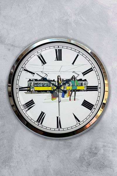 Kasva Concept Gift 40 cm Chrome Metal Fashion Wall Clock