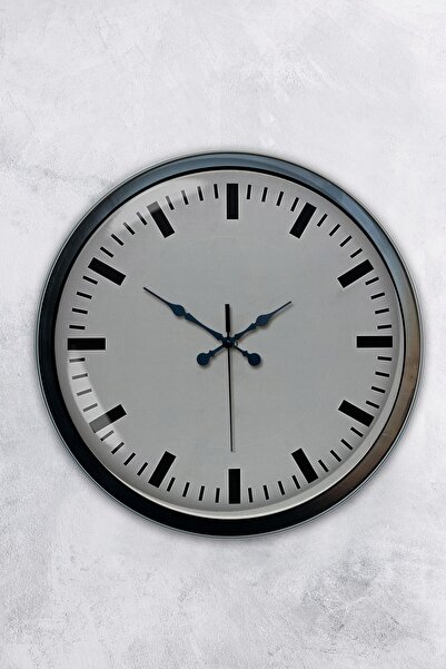 AİB STORE هدية ساعة حائط معدنية سوداء مقاس 40 سم