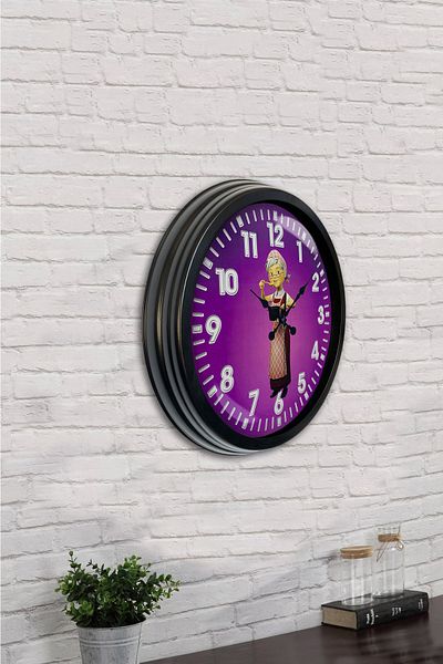Kasva Concept 40 cm Black Metal Line Aunt Wall Clock