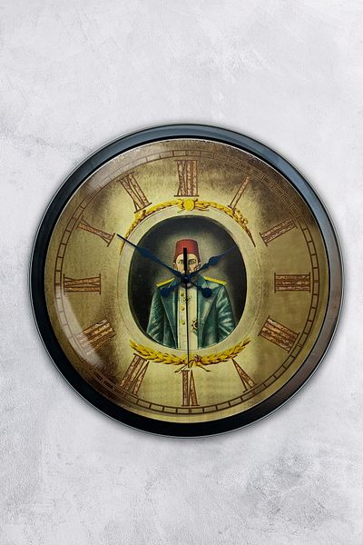 Kasva Concept Cadou 40 Cm Metal Negru Abdulhamid Han Ceas de Perete