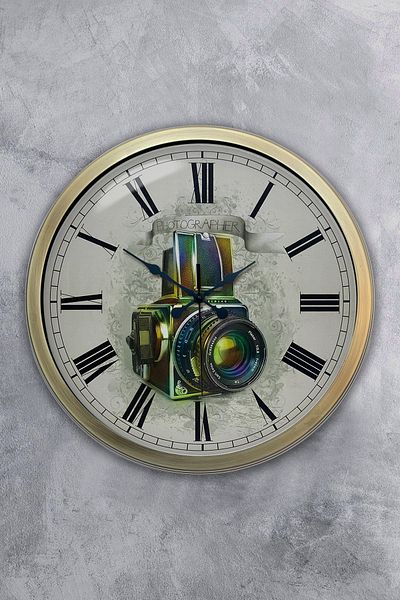 Kasva Concept Gift 40 cm Antique Metal Photo Wall Clock