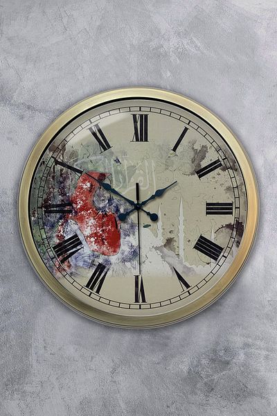 Kasva Concept Gift 40 cm Antique Metal Decorative Wall Clock