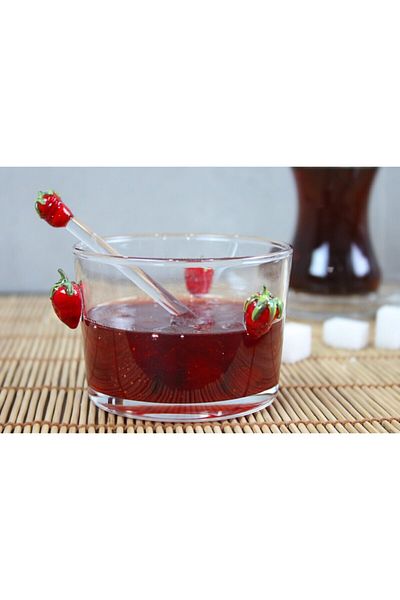 ADAMODART Strawberry Glass Figured Jam Bowl
