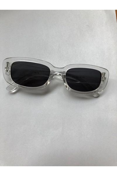 JULIANO Unisex Transparent Rectangle Vintage Retro Sunglasses