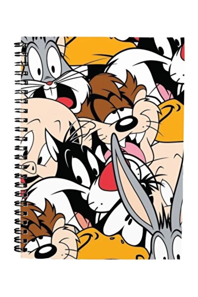 Bikutumutluluk Hediyelik - N0117 A5 Tasarım Spiralli Defter - Looney Tunes