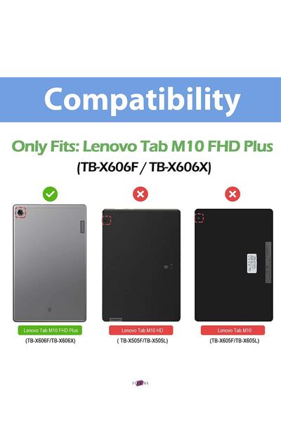 Fuchsia Lenovo Tab M10 Fhd Tb-x606f 10.3 Inç 2. Nesil Lenovo Tab M10 Plus Için Ince Hafif Akıllı Kapak