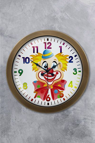 Kasva Concept Gift 36 cm Antique Metal Clown Wall Clock