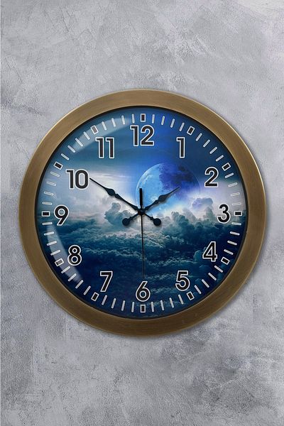 Kasva Concept 36 cm Antique Metal Wall Clock Above the Clouds