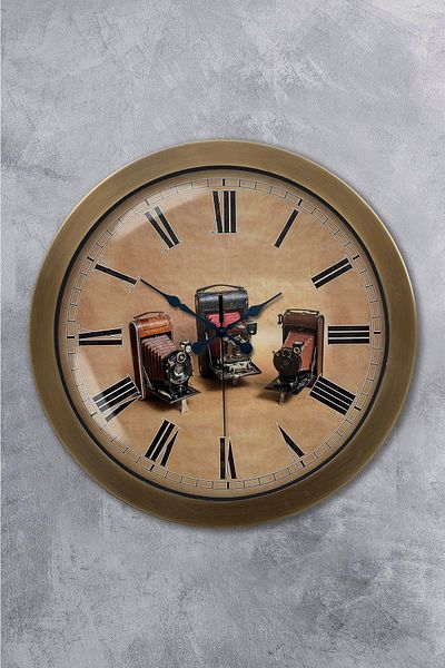 Kasva Concept Antique Metal Camera Wall Clock 36 cm