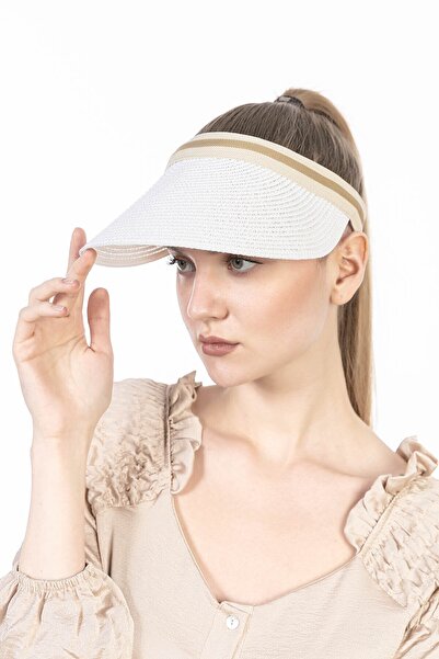 BALIENTE Lp11530 Pălărie albă cu vizor din paie - Pălărie de tenis