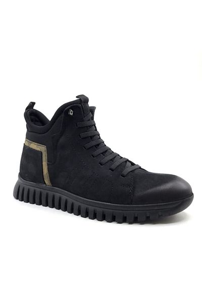 JAMES FRANCO M4683 Γνήσιο δέρμα Nubuck Stretch Ανδρικές Μπότες 1051-1048-841 Μαύρο Yğl Nb-πράσινο καμουφλάζ