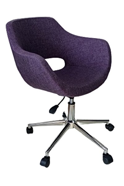 KamusalMarket Büro Koltuğu Çalışma Sandalyesi Döküm Süngerli Krom Yıldız Ayaklı