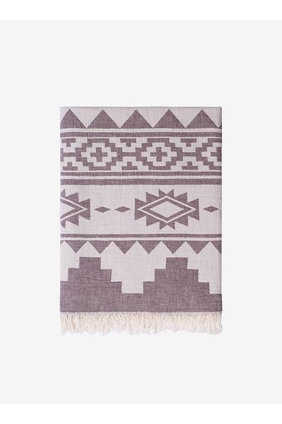 Barine Burgundy Rug Cotton Sofa Shawl - 130X170
