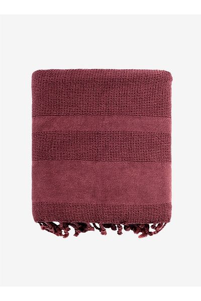 Barine Brick Color 140X170 Stone Cotton Sofa Shawl