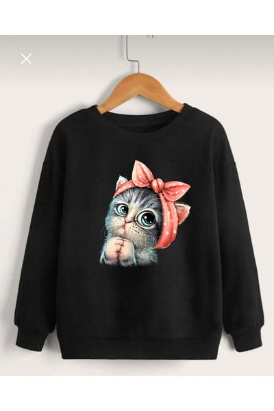 Perfekto giyim Момичешки суитшърт с кръгло деколте - Sweet Cat V-sweetcat-bike-girl