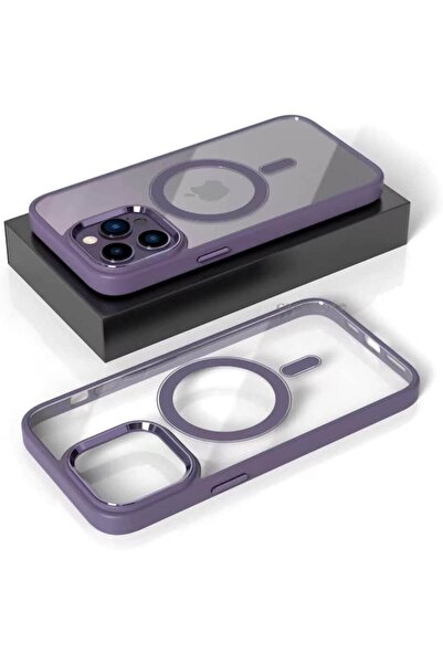 m.tk moveteck Iphone 14 Pro Max Derin Mor Sararmaz Orjinal Kılıf Magsafe Mika Alüminyum Alaşımlı Tuşlar