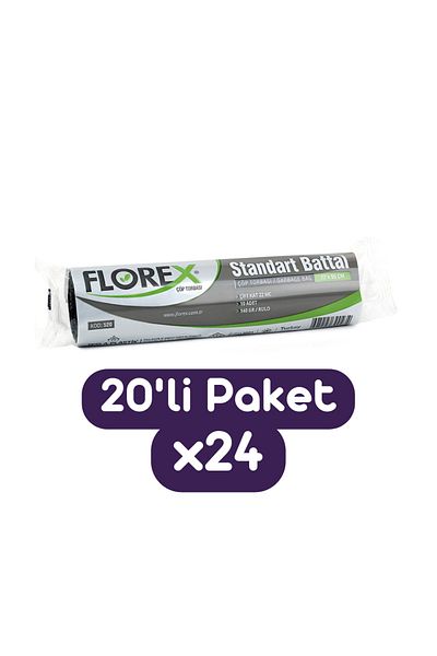 Florex 72x95 cm Oversize Black Garbage Bag - 10 Rolls (240 Pieces)