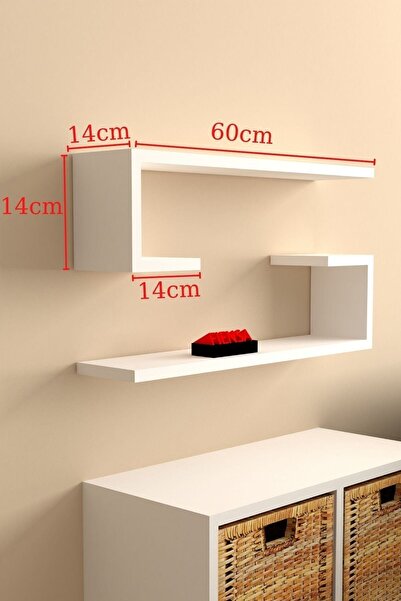 FİENSA Mutfak Rafı, Çocuk Odası Duvar Rafı, Banyo Rafı, Çalışma Odası Rafı - Beyaz