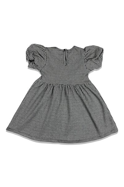 HMY Baby Girl Balloon Sleeve Plaid/Checkered Dress