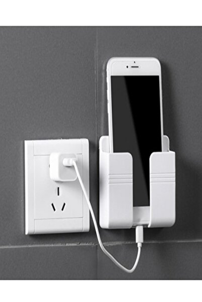 Markafox Duvara Monte Edilen Telefon Ve Kumanda Standı Plastik Organizer