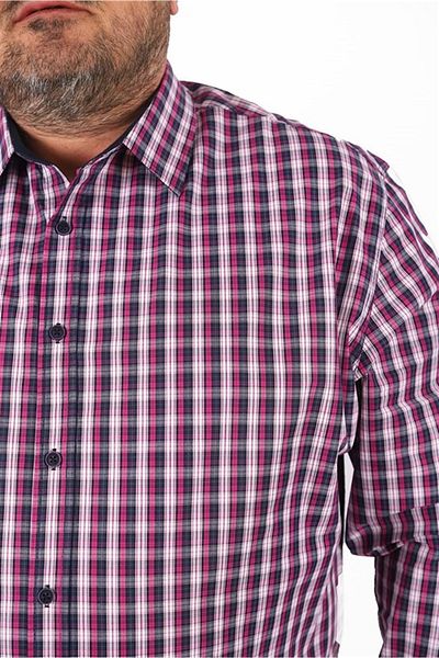 Starbattal Plus Size Men's Plaid Shirt 23357 White