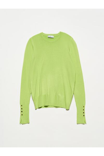 Dilvin 1267 Pulover cu mânecă mijlocie cu gât roșu - măr Y.