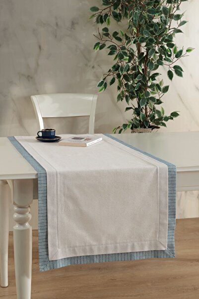 ÖDEL HOME قماش بولدان مخطط منقوش بحدود عداء / عرض / مفرش خدمة