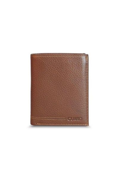 GUARD Men's Leather Wallet - Multi-Compartment and Vertical Tan