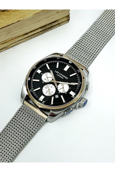 Lee Cooper 5 Atm Waterproof Steel Cord Men's Wrist Watch - Functions Active