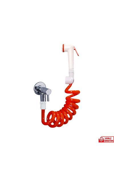 PLASYAY Spiral Bidet Matic Hose Set 2.5 Meters Orange
