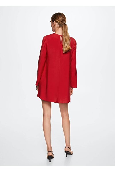 MANGO Woman Saten Elbise