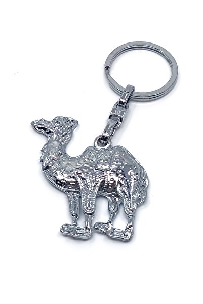 Tahtakaledeyim سلسلة مفاتيح الجمل باللون الفضي