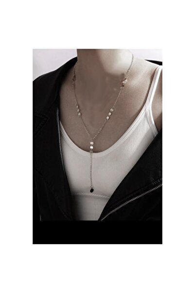 X-Lady Accessories Üç Pullu Sallantılı Kolye - 2154 Gümüş