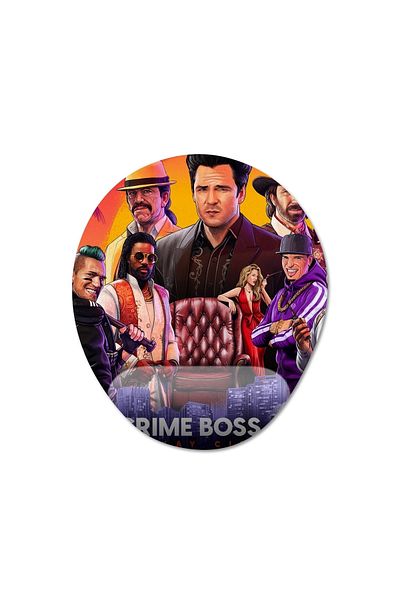 Pixxa Crime Boss: نموذج لوحة الماوس المدعومة للمعصم من Rockay City - 1 بيضاوي