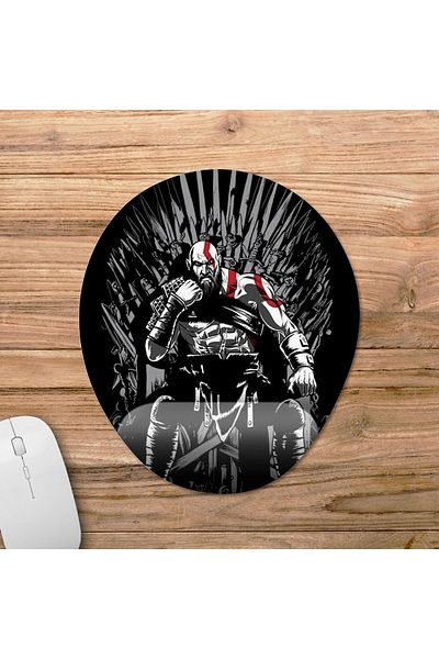 Pixxa God Of War - كراتوس - لوحة ماوس مدعومة للمعصم من Game Of Thrones - بيضاوية واحدة