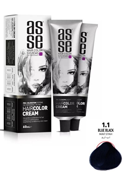 asse Hair Color Systems Saç Boyası Mavi Siyah 1.1