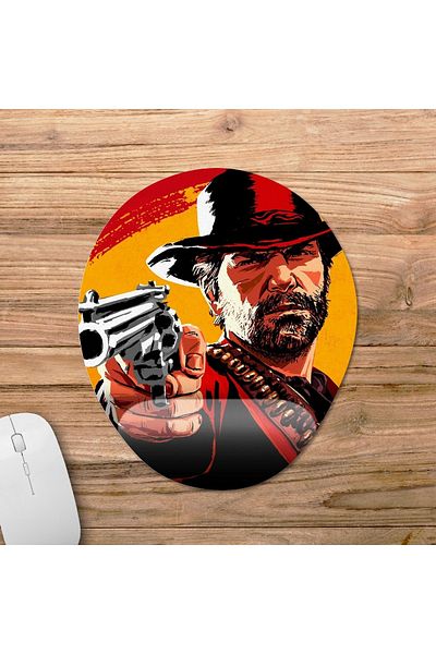 Pixxa نموذج لوحة الماوس Red Dead Redemption 2 مع دعم المعصم - 1 بيضاوي