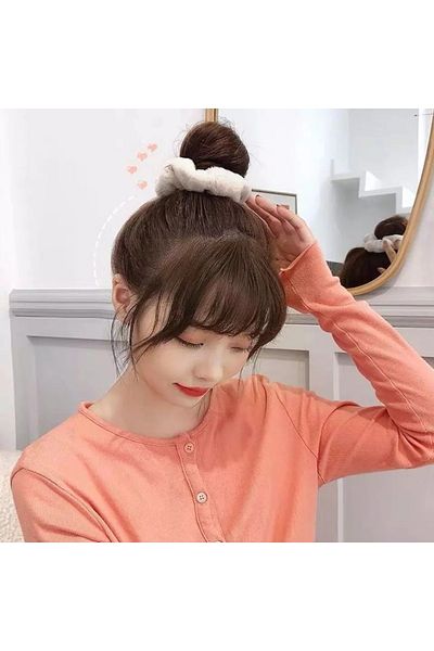 GÜLPEŞE Scrunchie cu pene de pluș cu cataramă