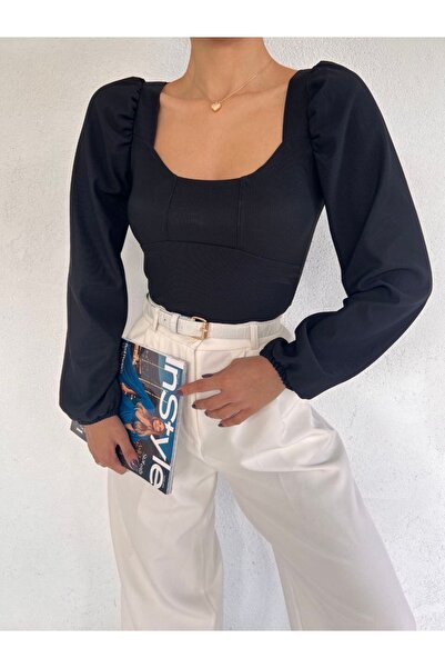 SHEYMA Corset Look Crop Μπλούζα