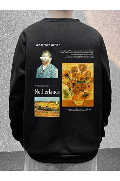 YUVEST Unisex Oversize Φούτερ με στάμπα Netherland και λαιμόκοψη ποδηλάτου