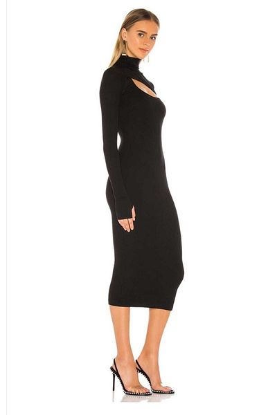 Zagrep Rochie maxi de damă cu guler rotit cu degete