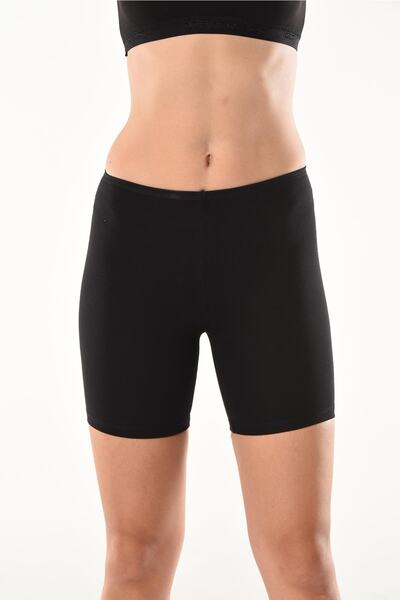 Derya Kurşun Lycra Κοντό Γυναικείο Μαύρο Σορτς Καλσόν - 494
