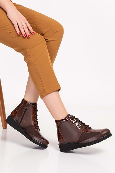Gondol Genuine Leather Anatomical Sole Special Boots for Bone Protrusion Ert.3870 - Brown - 39
