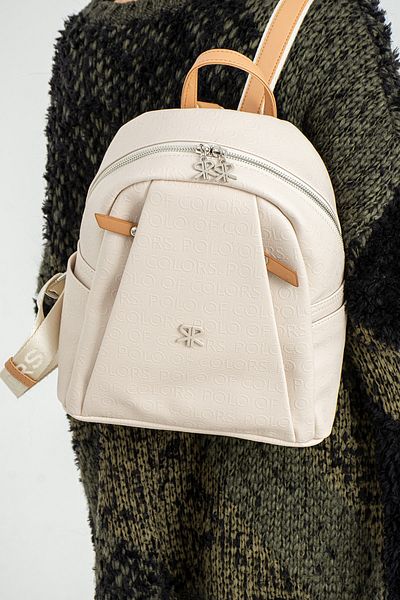 ImPolo Γυναικείο σακίδιο πλάτης Vanessa Cream Camel Διαστάσεις 25x30