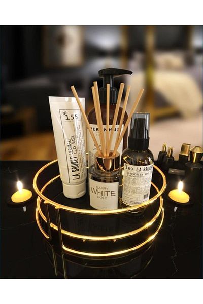 HomeTarz Makeup Cosmetic Organizer Bathroom Organizer Single Layer Service Presentation Engagement Tray Multi-Purpose