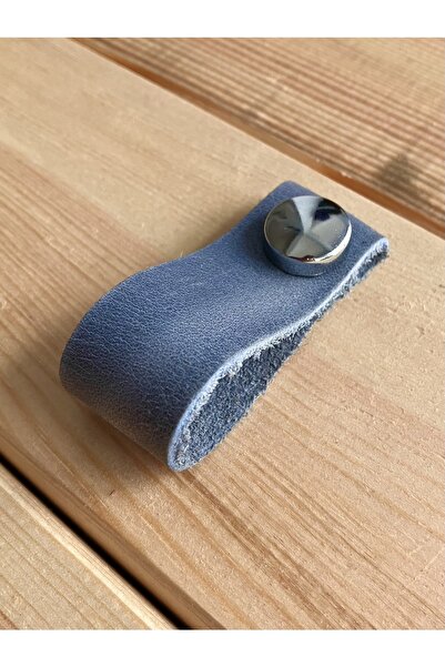 alfa tasarım atölyesi Genuine Leather Cabinet Button Handle - Turquoise